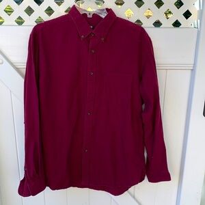 uniqlo burgundy button down long sleeve size:L